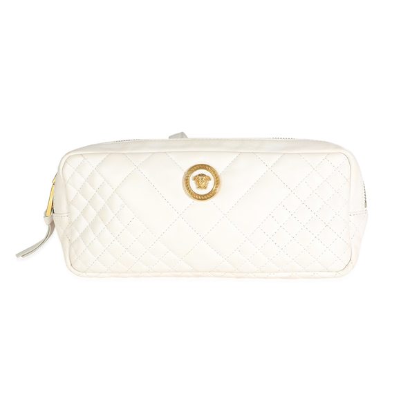 Versace White Quilted Nappa Leather Vanitas Belt Bag - Picture 1 of 5